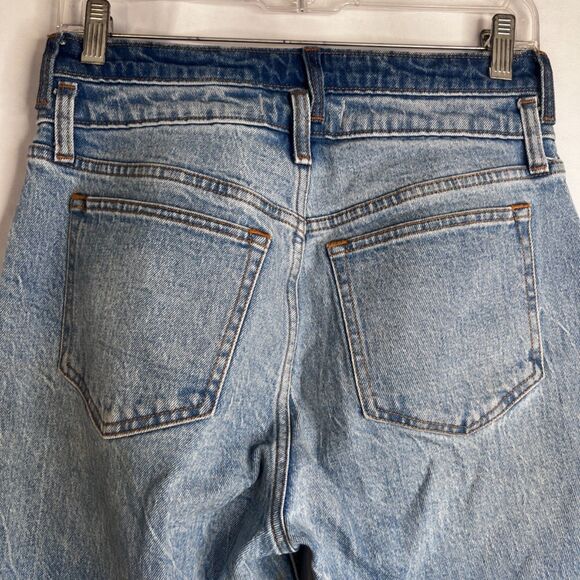 Abercrombie & Fitch 90s Relaxed Jean High Rise Raw Hem Curve Love Size 27-4R - Picture 5 of 10